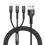 RAVIAD 3 en 1 Multi Cable de Carga, Nylon Multi USB Cargador Cable Múltiples Micro USB Tipo C para Android Galaxy S9/ S8/ S7/