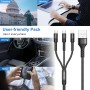 RAVIAD 3 en 1 Multi Cable de Carga, Nylon Multi USB Cargador Cable Múltiples Micro USB Tipo C para Android Galaxy S9/ S8/ S7/