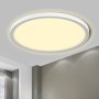 LQWELL® Lámpara de Techo LED Lámpara de Techo, IP44 Lámpara de Baño Impermeable Redonda Plana 18W 6000K 1600LM Delgada para Sala