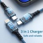 Multi Cable de Carga [2Pack 1.2M] 3 en 1 Multi USB Cargador Cable Nylon Cable USB con Micro USB Tipo C Lightning de Cargador