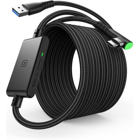 INIU Cable Link de 5m, Cable Link USB 3.0 a USB C con Meta Oculus Quest 3s, Quest 3 2 1, Quest Pro, Pico 4, PC Steam VR