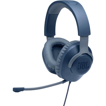 JBL Quantum 100 Auriculares para gamers con sonido QuantumSOUND, micrófono Boom, diseño ligero, cómodo y llamativo, compatible