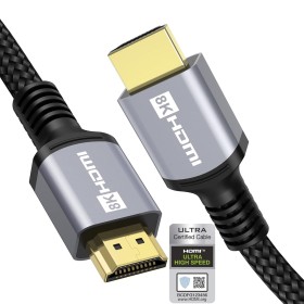 Anhuicco Cable HDMI 2.1 HDR Certificado 2 Metros 48Gbps 8K 10K 60Hz 4K 144Hz 2K 240Hz Full HD 7680p ALLM FreeSync VRR ARC eARC