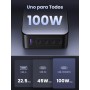 UGREEN Nexode Cargador de 5 Puertos 100W, Adaptador de Corriente GaNInfinity de Carga Rápida USB C Compatible con iPhone 16 15