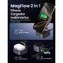 UGREEN MagFlow Cargador Inalámbrico 2 en 1, Estación de Carga Magnética, Compatible con iPhone 16/15/14/13/12 Series, AirPods