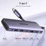 UGREEN Revodok 1071 Hub USB C HDMI 4K 60Hz Adaptador Tipo C Lector Tarjeta SD TF PD 100W Carga Compatible con MacBook Pro Air M3