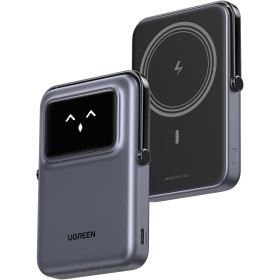 UGREEN Uno Power Bank Magnético 10000mAh, Cargador Portátil Inalámbrico PD 20W con Cavo USB C Pantalla y Soporte, Compatible con