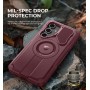 Dexnor Magnética Funda para Samsung Galaxy S24 FE con Tapa de la Cámara & Soporte Ajustable & Película Protectora de Pantalla