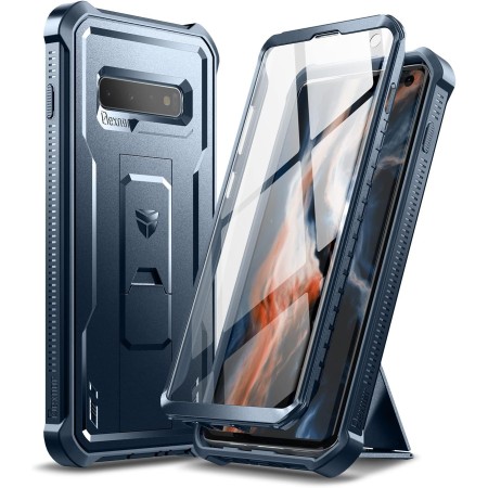 Dexnor Funda para Samsung Galaxy S10+ Plus, [Protector de Pantalla Integrado y Soporte] Resistente protección de Grado Militar a