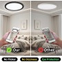 LQWELL® Lámpara de Techo LED Lámpara de Techo, IP44 Lámpara de Baño Impermeable Redonda Plana 18W 6000K 1600LM Delgada para Sala