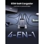 UGREEN Nexode 65W Cargador 3 USB C y 1 A, Adaptador de Corriente GaNInfinity Type C Compatible con iPhone 16 15 14 13 12, Galaxy