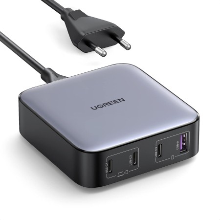 UGREEN Nexode 100W Cargador USB C GAN II Tech, Enchufe de Carga Rápida Doble Type C Retracompatible 65W 45W PPS PD 3.0