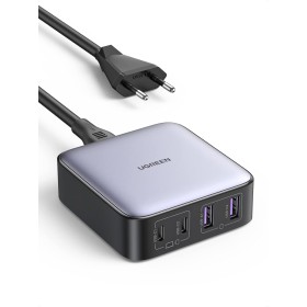 UGREEN Nexode 65W Cargador USB C 4 Puertos con Cable de AC 2M, Adaptador de Corriente Compatible MacBook M1 M2 M3, iPhone 16