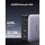 UGREEN Nexode 65W Cargador USB C 4 Puertos con Cable de AC 2M, Adaptador de Corriente Compatible MacBook M1 M2 M3, iPhone 16