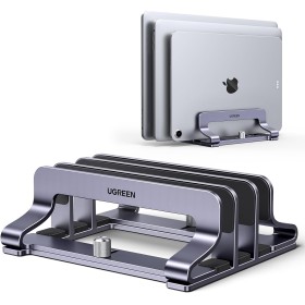 UGREEN Soporte Vertical para Portátil Ajustable con 3 Ranuras, Elevador Laptop Stand de Mesa Compatible con MacBook Pro/Air,