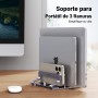 UGREEN Soporte Vertical para Portátil Ajustable con 3 Ranuras, Elevador Laptop Stand de Mesa Compatible con MacBook Pro/Air,