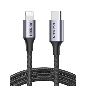 UGREEN Cable USB C a Lightning MFi certificado PD 3.0 compatible con iPhone 14, 13, 12, 11 SE, iPad 10.2 2021, AirPods, etc. (1