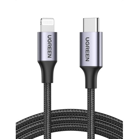 UGREEN Cable USB C a Lightning MFi certificado PD 3.0 compatible con iPhone 14, 13, 12, 11 SE, iPad 10.2 2021, AirPods, etc. (1