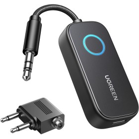 UGREEN Adaptador Bluetooth Avión Transmisor Receptor 5.2 Audio 3,5mm Jack 2 en 1 para Coche Altavoz Auriculares Amplificador