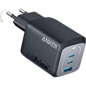 Cargador USB-C Anker 67 W, Cargador Pared Anker Prime GAN, Cargador rápido Compacto Plegable 3 Puertos, para MacBook Pro/Air,