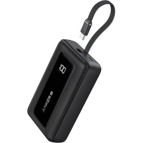 Anker Zolo Power Bank, Cargador Portátil de Alta Velocidad de 20000mAh 30W con Cable USB-C Integrado, 1 USB-C, 1 USB-A, Batería