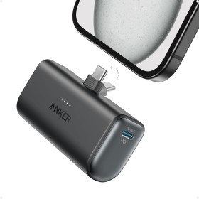 Anker Nano Power Bank, 5000 mAh Power Bank 22,5 W, Conector USB-C Plegable, Compatible con iPhone 16/15, Samsung S22/23 Serie,