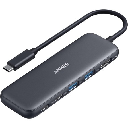 Anker Hub USB C, concentrador USB-C 332 (5 en 1) con Pantalla HDMI 4K, Puerto de Datos de 5 Gbps y 2 Puertos USB-A para MacBook