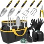 BLOSTM Juego de Herramientas Jardineria - Kit Jardineria de 11 Piezas, Kit de Jardinería Adultos Resistentes con Bolsa de