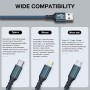 Multi Cable de Carga [1.2M] 3 en 1 Multi USB Cargador Cable Nylon Cable USB con Micro USB Tipo C Lightning interfaz de Cargador