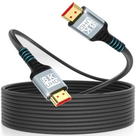 woednx Cable HDMI 8K 5Metros,Ultra Alta Velocidad HDMI Cable 2.1 8K@60Hz 4K@120Hz 7680P HDR10 eARC 3D HDCP 2.2 & 2.3,Compatible