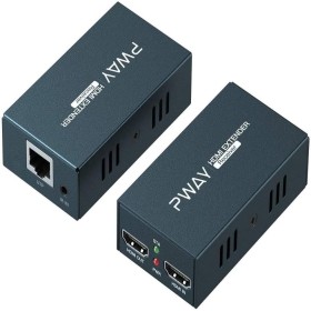 PWAY PW-HT225PIR HDMI Extensor Transmisión de 195ft / 60m Sobre un solo Cat5e / 6/7 Full HD 1080P Soporte de Control IR Función