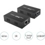 PWAY PW-HT225PIR HDMI Extensor Transmisión de 195ft / 60m Sobre un solo Cat5e / 6/7 Full HD 1080P Soporte de Control IR Función