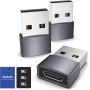 Syntech Adaptador USB C Hembra a USB Macho (3 Unidades), convertidor Tipo C a USB A, Compatible con Ordenadores portátiles,