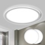 LQWELL® Lámpara de Techo LED Lámpara de Techo, IP44 Lámpara de Baño Impermeable Redonda Plana 18W 6000K 1600LM Delgada para Sala