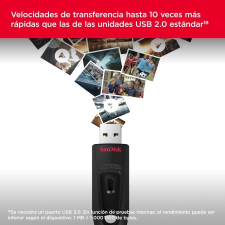 SanDisk Ultra 256GB Pendrive, Memoria flash USB 3.0 hasta 130 MB/s, (SecureAccess Software, Protección de contraseñas) Negro