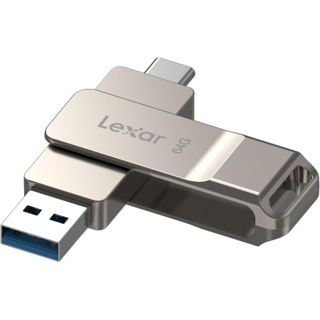 Lexar D40E 128 GB Unidad de Almacenamiento USB 3.2 Gen 1 Type-C Unidad Flash USB-C Carcasa de Metal Diseño Giratorio Unidad