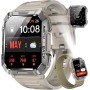 Blackview Reloj Inteligente Hombre - Llamadas Bluetooth, 2.01” Smartwatch Hombre con Linterna, Brújula, Pulsómetro, Monitor de