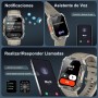 Blackview Reloj Inteligente Hombre - Llamadas Bluetooth, 2.01” Smartwatch Hombre con Linterna, Brújula, Pulsómetro, Monitor de