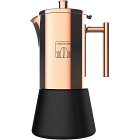 Cecotec Cafetera Italiana Moking 400. Acero Inoxidable, diseño Elegante, Apta para lavavajillas, Capacidad 200 ml, Apta para