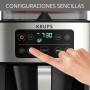 Krups First – Cafetera de filtro 1,25 L, acero inoxidable, temporizador 24 horas, selector de intensidad de la infusión, cabezal