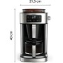 Krups First – Cafetera de filtro 1,25 L, acero inoxidable, temporizador 24 horas, selector de intensidad de la infusión, cabezal