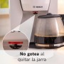 Bosch - Cafetera de Goteo, Jarra de Cristal Ergonómica, Depósito de Agua Extraible, Filtro Extraible, Apagado Automático, Anti