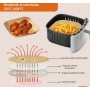 Papel freidora aire, Air fryer 100 uniades, tamaño 20-24 cm,BPA free desechable para horno accesorio para freidora de aire sin