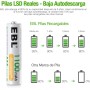 EBL Gold Estilo Pilas AAA Recargables 1100mAh, Alta Capacidad, Precargadas, Paquete de 8