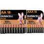 Duracell Plus pilas AA (pack de 18) - Alcalinas 1,5 V - Hasta 100 % de extra duración - Fiabilidad para dispositivos cotidianos