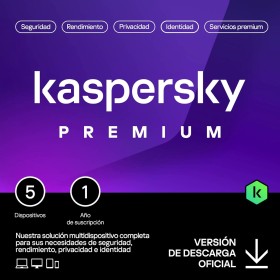 Kaspersky Premium Total Security 2024 | 5 Dispositivos | 1 año | Anti-Phishing y Firewall | VPN ilimitada | Gestor de