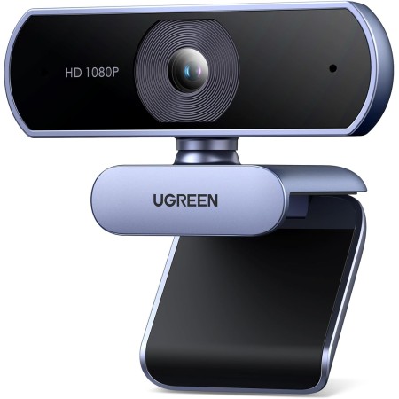 UGREEN Webcam Full HD 1080P 30FPS USB PC Cámara 2 Micrófono Incorporado 360 Grados de Rotación Plug Play para Windows MacOS