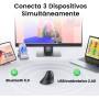 UGREEN Bluetooth Vertical Ratón 2.4G Inalámbrico Ergonómico BT5.0 4000 dpi 5 Botones para Windows Mac OS Android iOS Linux