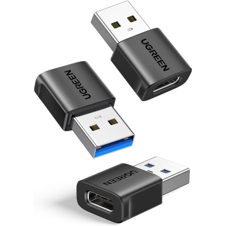 UGREEN Adaptador USB a Tipo C 3 Pack 10Gbps Convertidor Machoa a Hembra 3.2 Compatible con iPhone 16/15/14 Plus Pro MAX CarPlay