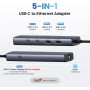 UGREEN Hub USB C a Ethernet 6 en 1 1000Mbps Adaptador LAN a Thunderbolt 3 Type C 10Gbps Compatible con iPhone 16 Plus Pro MAX 15